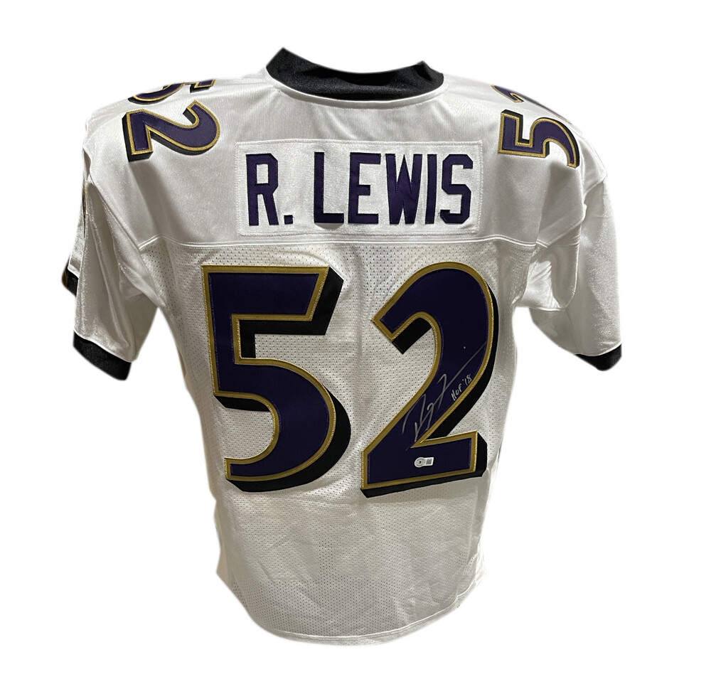 Ray Lewis Autographed Signed Baltimore Ravens M&N Sz 44 Jersey With HOF Beckett 