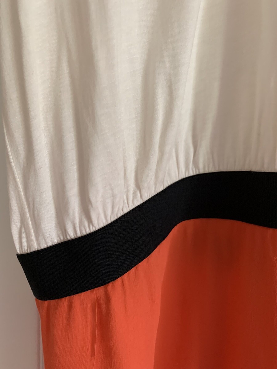 Mason Dress Ivory And Orange Silk Size M View 4