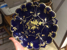 Porcelaine, Plat de Cérémonie / Kuchen- Assiette / Plaque, Cobalt, Or, Ilmenau