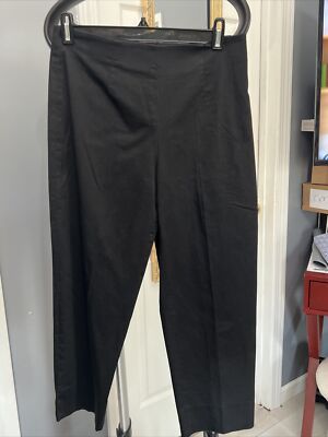 Eric Casuals Womens Size 6 Crop Pants  Black Cotton Blend Flat Front