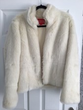 Elle Luxurious Faux Fur Winter White Jacket (uk 14) Smart / Casual Party Prom