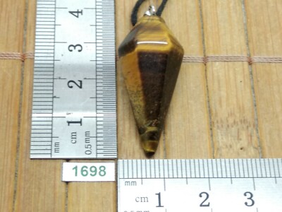 TIGERAUGE Spitze Anhänger mit schönen Reflexen + verstellbare Kordel - Mineralien