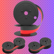 3Pcs Sharp El-1197Piii Calculator Ribbon - Black and Red Ribbon Spool Replacemen