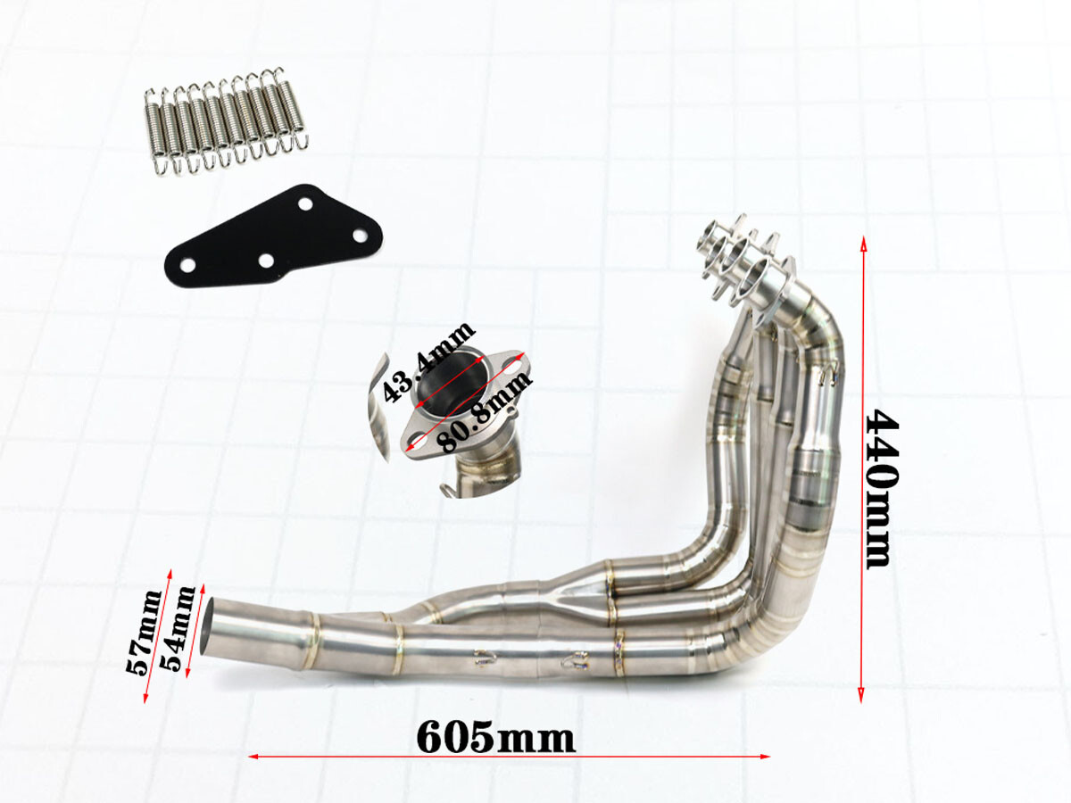 Full Exhaust System Header Front Link Pipe Titanium For Suzuki