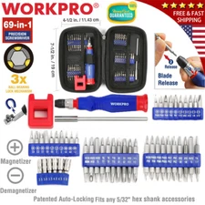WORKPRO 69 in 1 PRECISION SCREWDRIVER SET Phillips Slotted Watch Repair Tool Kit