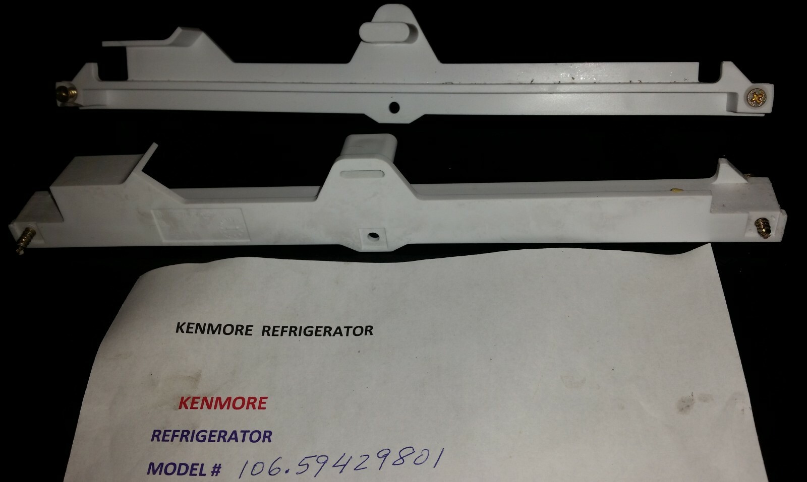 Kenmore Refrigerator :Ice Container Slide Rails: Left &Right&nbsp; # 1119237 ,1119293