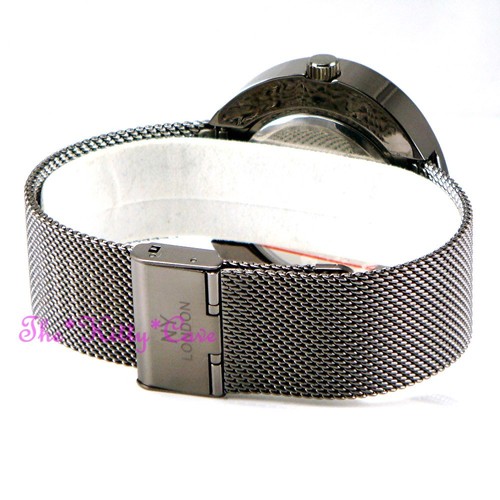 Designer Chainmail Stainless Steel Mesh Chunky Sporty Chronograph Look Big Watch - Picture 23 of 44