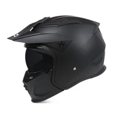 Motorcycle Modular Helmet Retro Hlaf Face Helmets with Removeable Brim Goggles