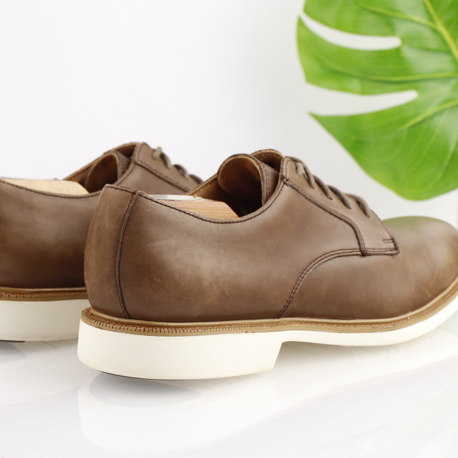 SAOLA Scarpa elegante Cole Haan uomo Great Jones Oxford taglia 9 5 M marrone bianco punta liscia