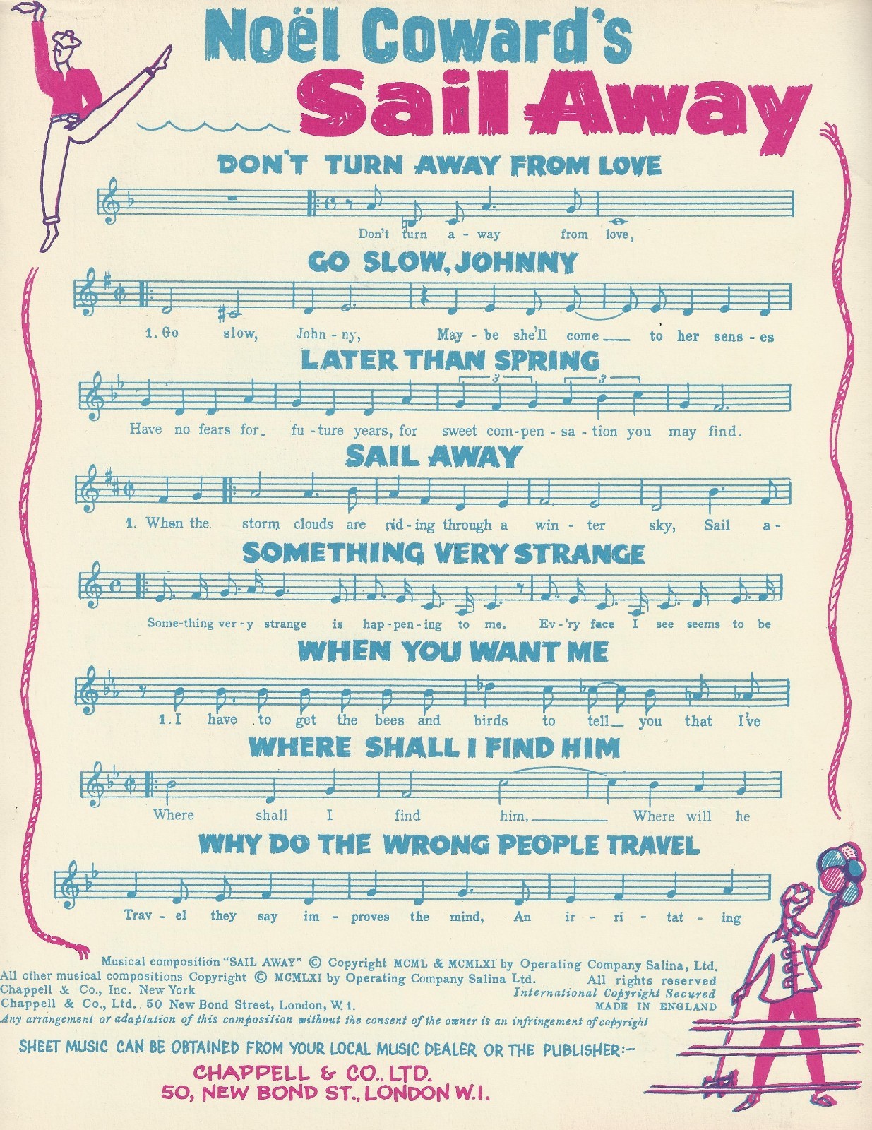 Elaine Stritch "SAIL AWAY" Noel Coward / Joe Layton 1962 London Sheet