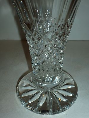 Waterford Crystal Vase, Raised Diamonds and Horizontal Petals