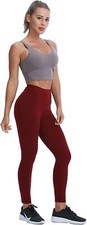 Women High Waist Yoga Pants Workout Running Tummy Control Length Soft Size:M 