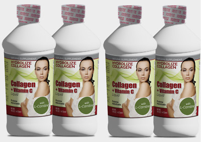 colágeno hidrolizado con l-carnitina y vitamina c 4 16oz Collagen Hydrolyzed Liquid + Vitamin Anti-Aging + L-Carnitine Colagen You can now get radiant-skin-promotion Size:60