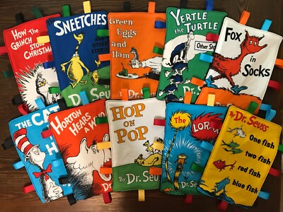 ~Dr. Seuss Titles~ Handmade Baby & Toddler Storytime Sensory Crinkle *Tag Toy 