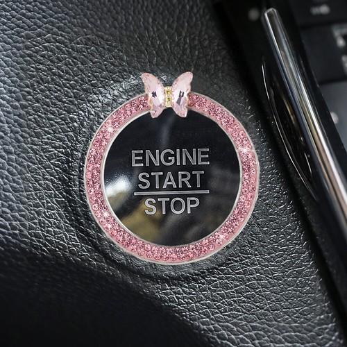 Bling Car Ignition Engine Start Stop Push Button Switch Cover Trim Accessories - Picture 3 of 12