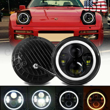 Pair 7 Led Headlights High Low Beam Angel Eyes Drl For Porsche 944 1983-1991 Pair 7 Led Headlights High Low Beam Angel Eyes Drl For Porsche 944 1983-1991