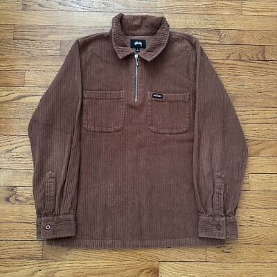 Stussy Corduroy Zip Up Shirt Small Men Skater Streetwear | eBay