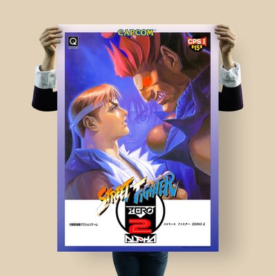 Street Fighter Alpha 2 Poster | Classic Capcom Arcade Fighting Game Art Print