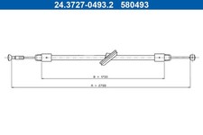 Bremsseil Seilzug Feststellbremse ATE 24.3727-0493.2 für MERCEDES VITO Bus W639