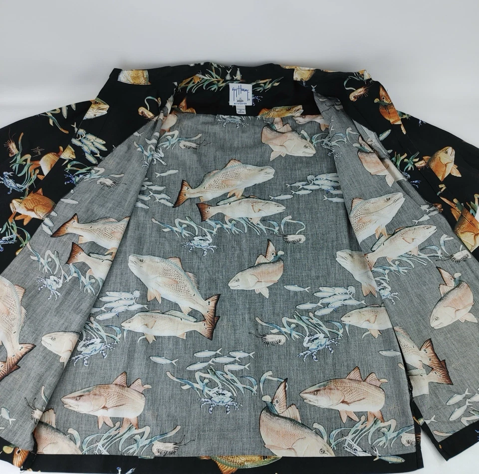 Рубашка с коротким рукавом мужская BOY HARVEY Aftco BlueWater размер XL черная с тропическими рыбками - Изображение 3 из 4