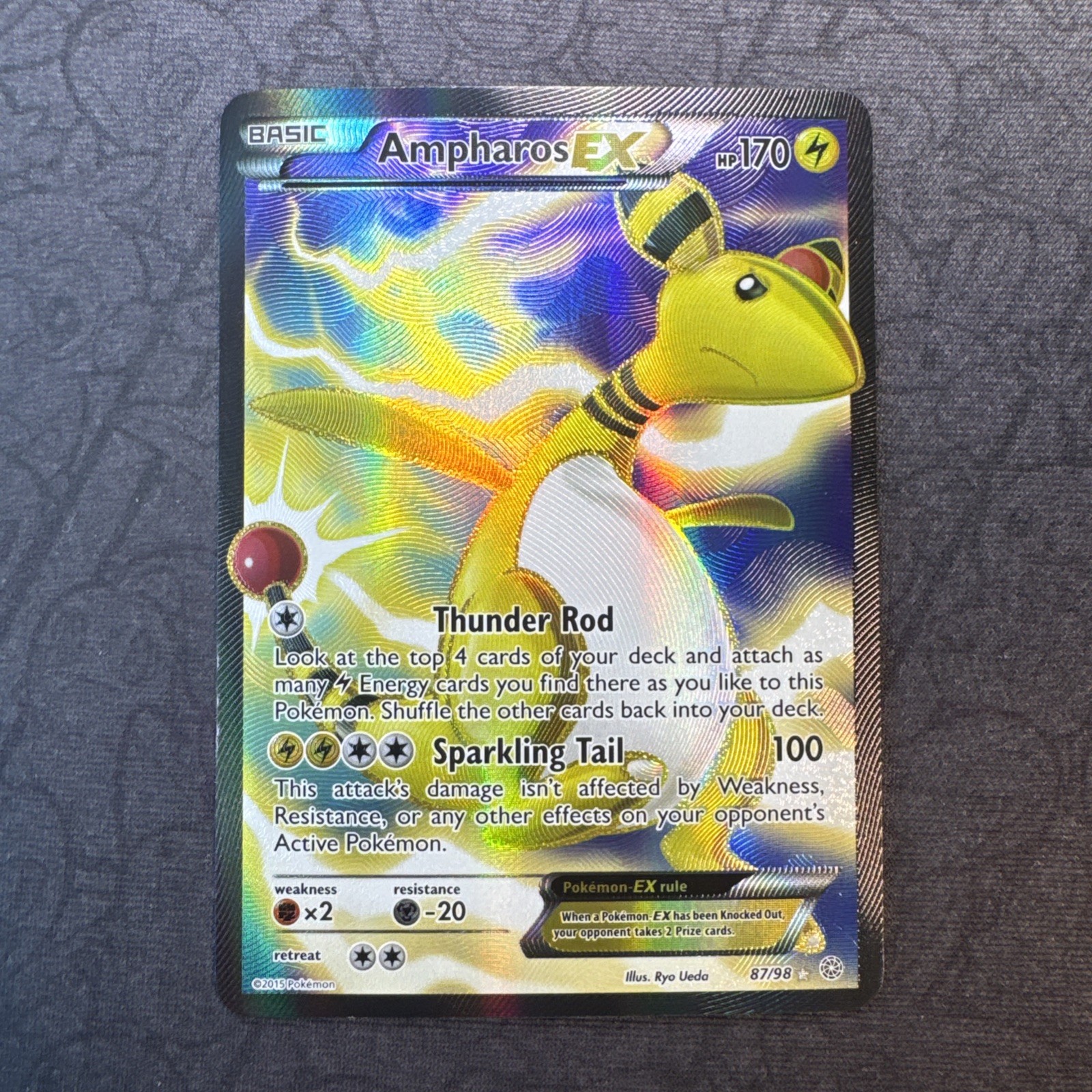 Ampharos EX (87 Full Art) 87/98 XY - Ancient Origins Holo Pokemon