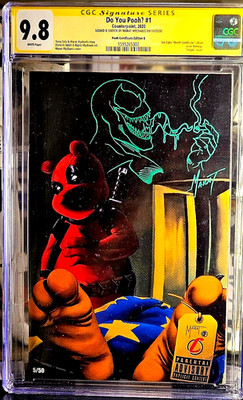 Do You Pooh Death Certificate Ice Cube CGC 9.8 Signed Venom Sketch by Marat 5/50