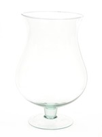 INNA-Glas Dekovase Viktorin, Aus Eco Glas, Mit Fuß, Klar, 32Cm, Ø22Cm