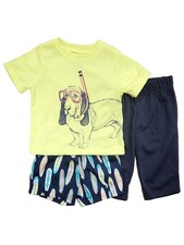 Carters Infant Boys Blue Scuba Dog Surf Shirt, Shorts & Pants Set 12 Months