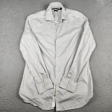 John Varvatos Dress Shirt Mens 15.5/34 Gray Slim Fit Long Sleeve Button Up