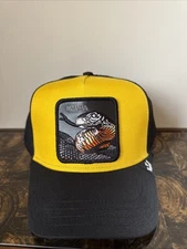Goorin Bros The Farm Mamba Snake Trucker Hat Yellow Black Mesh Cap Adjustable