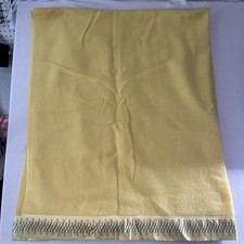 VINTAGE FARIBO WOOL SUNSHINE YELLOW BLANKET 86x140