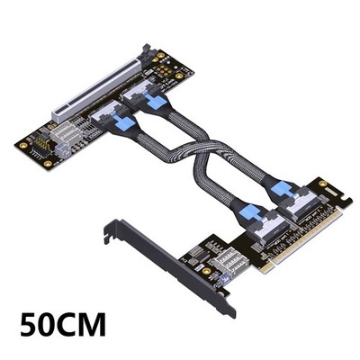 ADT Link PCIe 4.0x16 MCIO graphics card split extension cable supports