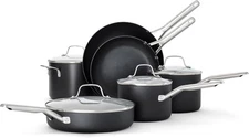 Calphalon Hard-Anodized Nonstick 10-Piece Cookware Set, Aluminum Black