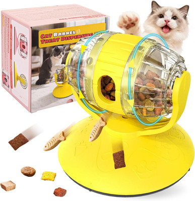 Cats Slow Feeder 4.6'' High Cat & Dog Dry Food Dispenser Toy with Wine Barrel Spi