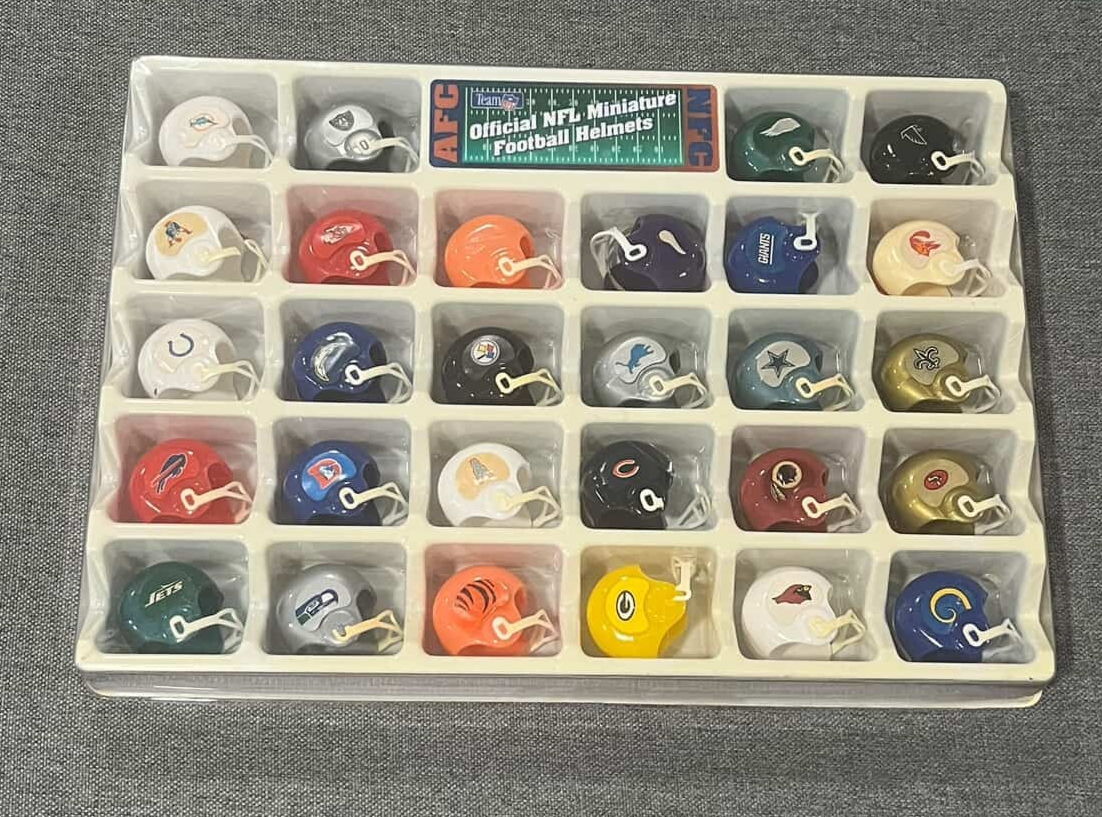 1980s gumball football helmet set of 28 in original case. | eBay