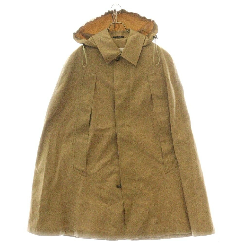 Poncho cappotto donna con cappuccio Maison Margiela beige taglia 36 19Aw colletto inox