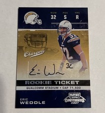 2007 Playoff Contenders Eric Weddle Rookie Auto San Diego Chargers #148 RC