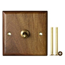 86mm Black Walnut Solid Wood Home Wall Lamp Light Switch Brass Toggle Switch