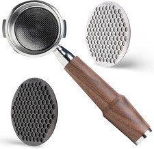 Gaggia 58mm Espresso Set: Walnut Portafilter  Stainless Steel Puck Screens