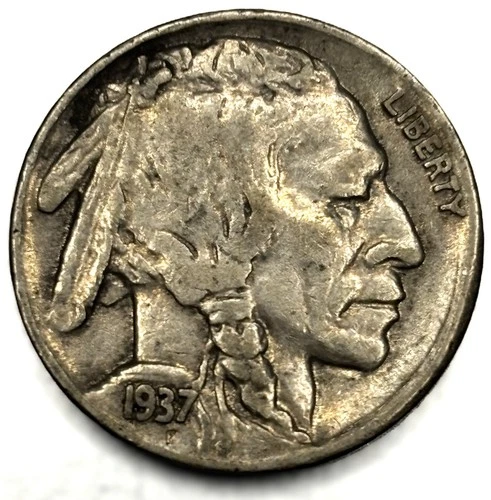 1937-P Buffalo Nickel ~ XF Extremely Fine ~ 5c US Coin ~ Philadelphia Mint -1357