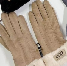 UGG Suede Touchscreen Gloves - Women's Fleece Lined Winter Cycling Warm
