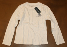 NWT Nautica Boys Small 4 White Long Sleeve Shirt MSRP 29.50 T-Shirt Tee Flags