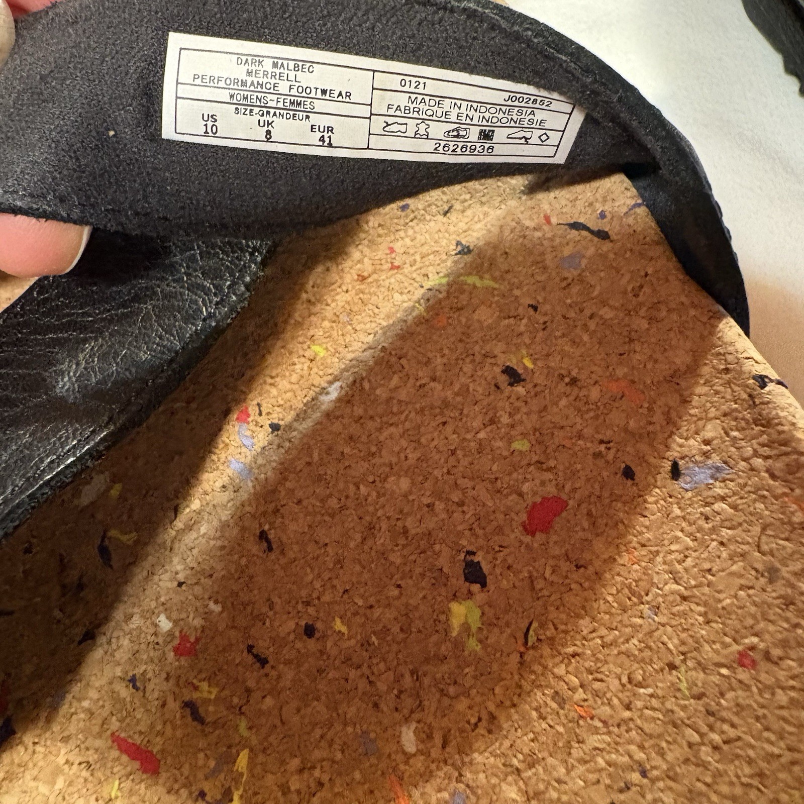 Scarpe sandali Merrell donna taglia 10 Napa Valley sling malbec scuro cinturino incrociato