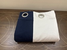 Pottery Barn Kids Color Bordered Cotton Grommet Blackout 44  x84  Curtain 1 OB