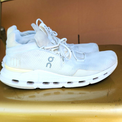 On Cloudnova Women s White Mesh Lace-Up Low Top Sneakers Style Code 26-98225