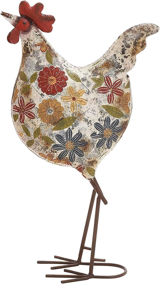 Металлический петух декоративная садовая скульптура комнатная уличная состаренная стоячая одежда - Изображение 4 из 4