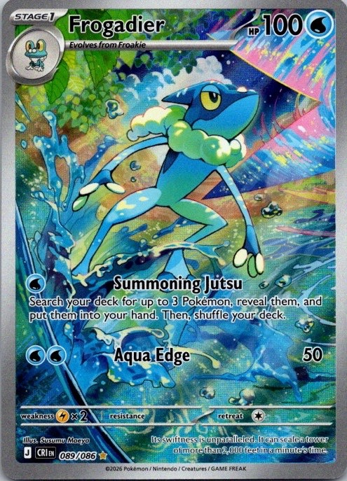 Frogadier 089/086 Holo Illustration Rare Chaos Rising Pokemon Near Mint