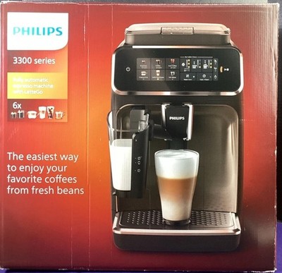 Philips EP3347/90 Black Chrome Fully Automatic Espresso W/ LatteGo NEW