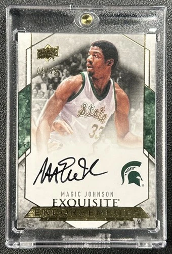 MAGIC JOHNSON 2012-13 UPPER DECK EXQUISITE #EE-JO ENDORSEMENTS AUTO 06/25