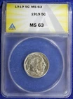 1919 BUFFALO NICKEL ANACS MS63 (2632639)